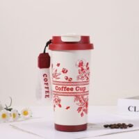 550ml Floral Coffee Tumbler – Leakproof Travel Mug | Insulated, Stylish & Durable
