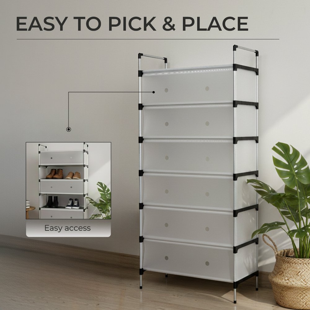 Ferixo™ Seven Tier Transparent Shoe Rack | Large-Capacity Dust-Proof Shoe Organizer - Image 4