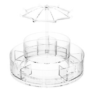 360° Rotating Transparent Cosmetic Organizer – Premium Acrylic Makeup Display Stand for Vanity, Dresser & Bathroom - Image 3