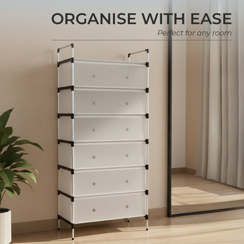 Ferixo™ Seven Tier Transparent Shoe Rack | Large-Capacity Dust-Proof Shoe Organizer - Image 3