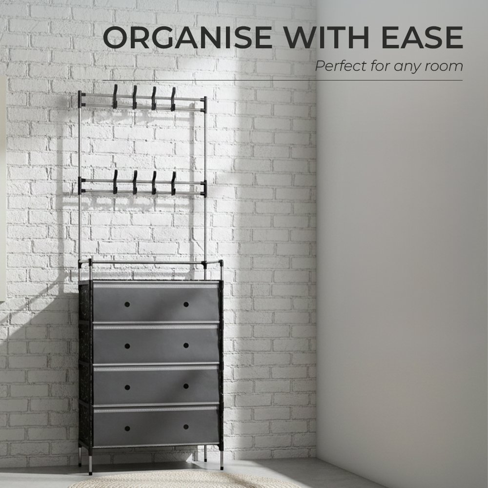 Ferixo™ Multi-Layer Shoes Organizer – Shoe Rack +Hanger Combo | DIY Storage Shelf for Clothes, Bags & Footwear - Image 3