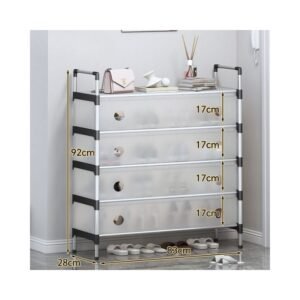 5-Layer Transparent Shoe Rack | Space-Saving Footwear Organizer for Home