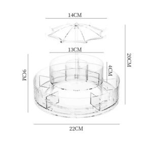 360° Rotating Transparent Cosmetic Organizer – Premium Acrylic Makeup Display Stand for Vanity, Dresser & Bathroom - Image 4