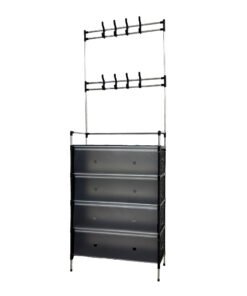 Ferixo™ Multi-Layer Shoes Organizer – Shoe Rack +Hanger Combo | DIY Storage Shelf for Clothes, Bags & Footwear